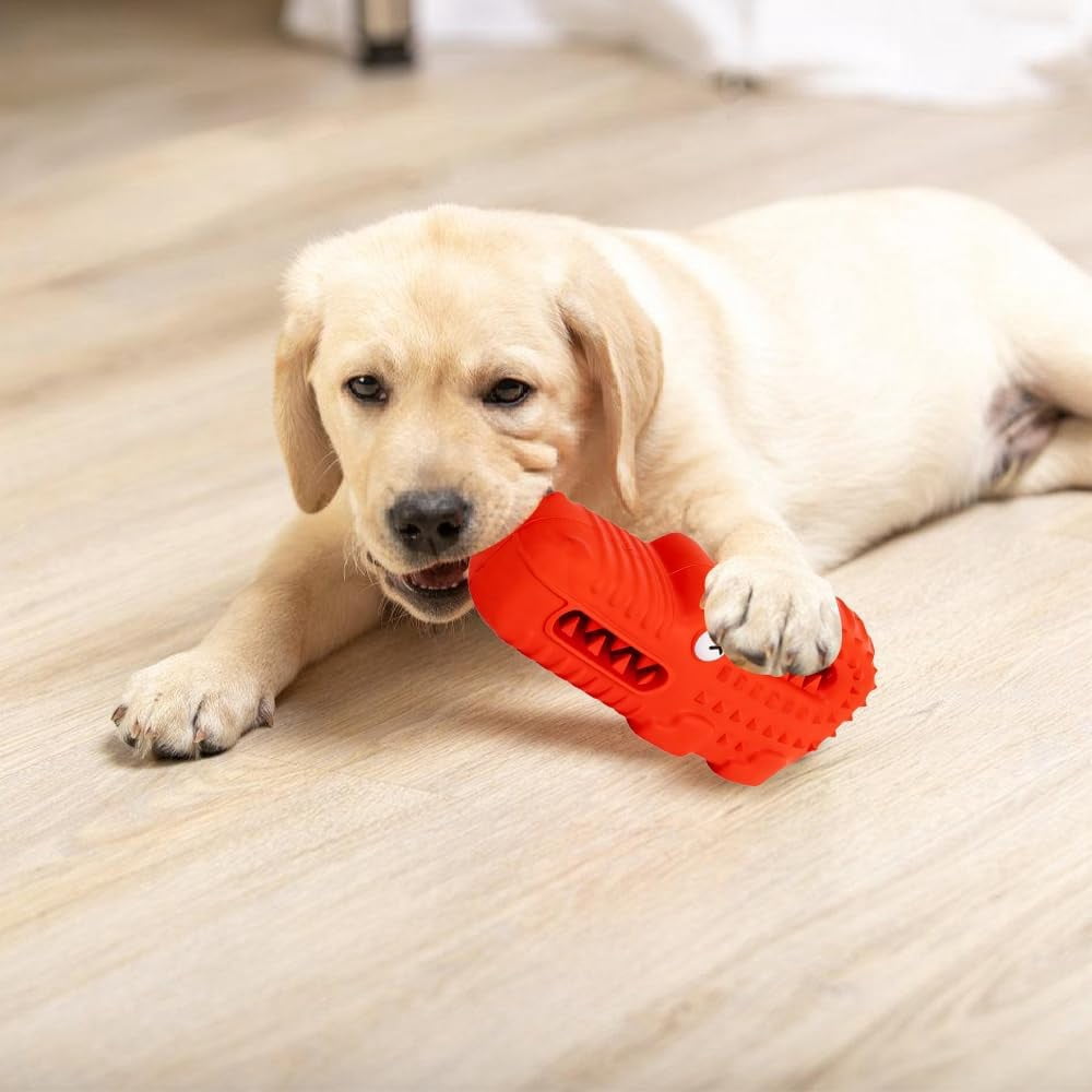 CATPAN Dog Chew Toy,Rubber Alligator Interactive Dog Toy for Puppies Small Medium Large Dogs Teething