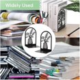 thumbnail image 5 of 2 Pack Black Iron Bookends Vase Shape Heavy Duty with AntiSlip Pads for Home Office, 5 of 5