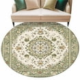 thumbnail image 6 of Sage Green Round Rug 5ft Washable Circle Kitchen Rugs Non Slip Southwest Tribal Antique Boho-Chic Country Large Area Rug Indoor Floor Carpet for Bedroom Living Room Home Office Dining Room Nursery, 6 of 8