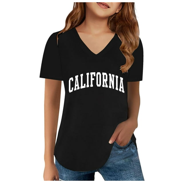 Chemises pour Adolescentes Filles Manches Courtes Imprimés T-Shirt Tendance Cadeau Fans Hauts