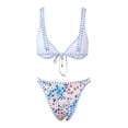thumbnail image 7 of Womens Bikini 2 Piece Bathing Suits for Women Floral Print Two Piece Bikini with Tie Side Adjustable Straps Beachwear, 7 of 7
