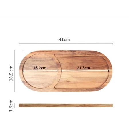 

Homeex Rectangular Sushi Pastry Dessert Western Steak Plate Household Rock Wooden Wooden Board Tray Oval plate without slate