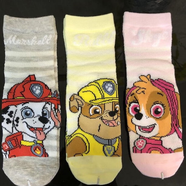 6 uds = 3 pares de calcetines de algodón auténticos para primavera, verano y otoño para bebés, calcetines para niños, regalo de cumpleaños para niños de Chase Skye para edades de 3 a 8 años
