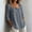 Gray, variant on Women Gathered Square Neck Rollable Long Sleeve Crinkled Gauze Blouse, Three Button Henley Placket Loose Side Pocket Linen-Effect Casual Top for Spring Summer Daily Vacation Outfits (White,XL)