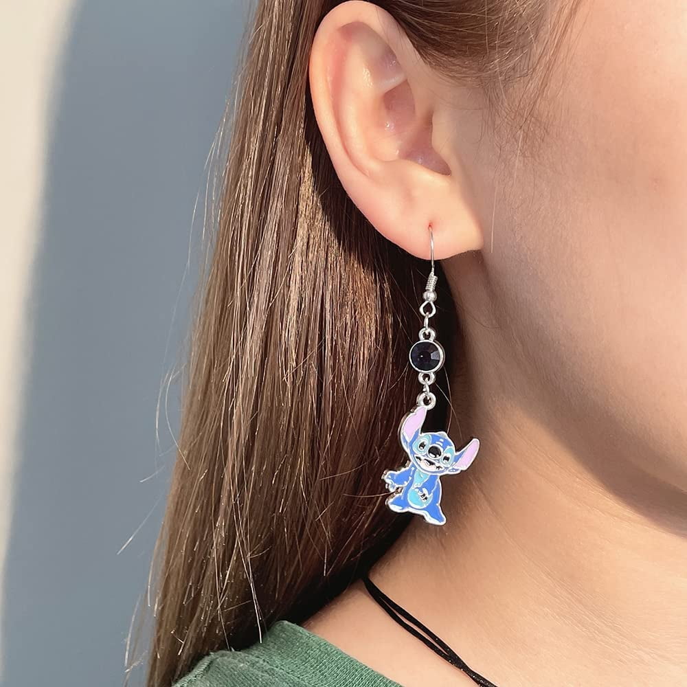 kefeng jewelry Anime Stitch Ohana Family Earrings With Birthstone Ohana Angel Jewelry for Women Family Friend Birthday Gifts for Friends Sister Walmart