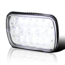Spec-D Tuning 7"X6" H4 15 LED Light Bulb Clear Sealed Beam Headlight IP67 Head Light Assembly