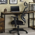 thumbnail image 2 of Rustic Industrial 47" Writing Desk - Weathered Oak & Black Metal, Rectangular Home Office Desk. Durable Particle Board Top. Perfect for Office., 2 of 5