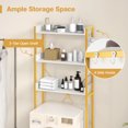 thumbnail image 6 of Topbuy Over The Toilet Storage 3-Tier Bathroom Space Saver Organizer with Adjustable Bottom Bar to Fit Most Toilets White + Gold, 6 of 9