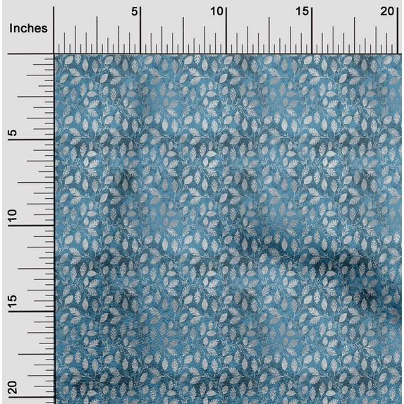 oneOone Georgette Viscose Teal Blue Fabric Batik Dress Material Fabric Print Fabric By The Yard 42 Inch Wide - 74