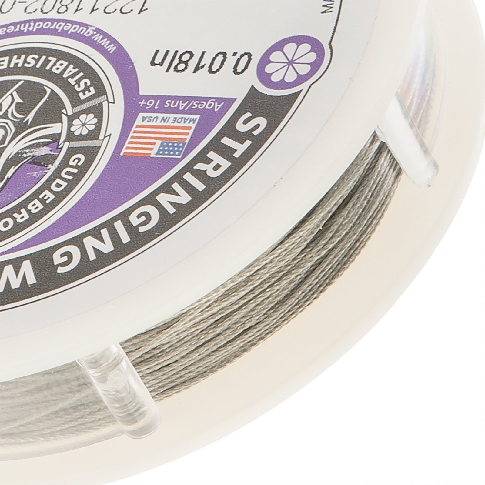 Gudebrod 0.018" 21 Strand Bright Stainless Steel Wire, 100ft.