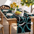 thumbnail image 6 of Placemats Set of 4, Turquoise Black Geometric Circle Place Mats Modern Abstract Lines Tablemats Washable Placemat Table Decoration for Kitchen Table Dinner Party Home Decor Indoor Outdoor 13x19 Inch, 6 of 9
