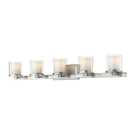 40W 5 Led Bath Vanity In Modern Style 38 Inches Wide By 6 Inches High-Brushed Nickel Finish Z-Lite 1918-5V-Bn-Led