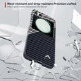thumbnail image 4 of Aramid Fiber Case for Samsung Galaxy Z Flip 6 Case Aramid Fiber Thin Fit Slim Minimalist 6 FT Military Grade Drop Protection Case with Wireless Charging, Black&Silver, 4 of 6