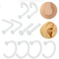 thumbnail image 2 of DESIGNICE Clear Nose Studs,Pellucid Glass Look Stud Earrings for Women Hypoallergenic,Precision-Polished Nose Piercing Jewelry,1.6*8*3MM, 2 of 4