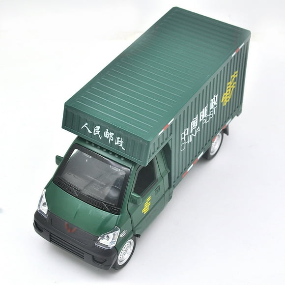 Alloy 1:24 For Wuling cargo cart model with sound and light feedback, toy mail cart version, van model, decorative gift