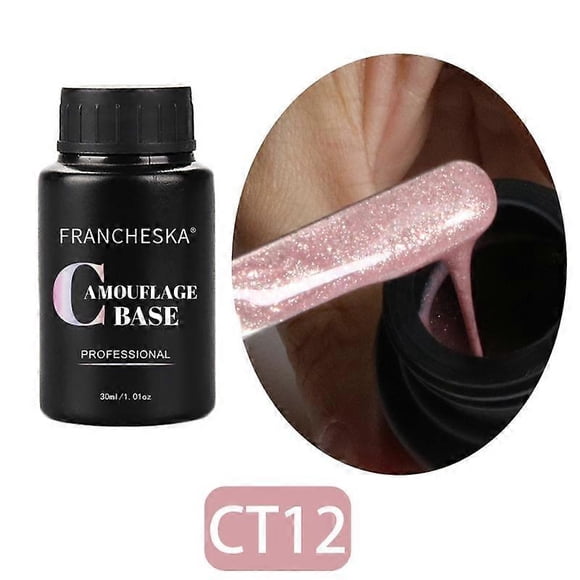 FRANCHESKA 30ml Base Gel 2 In 1 Glitter Camouflage Base Gel Nail Polish Base Coat
