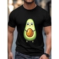 thumbnail image 4 of Camiseta de manga corta para hombre, estilo casual, con cuello redondo y dibujos de aguacate., 4 of 8