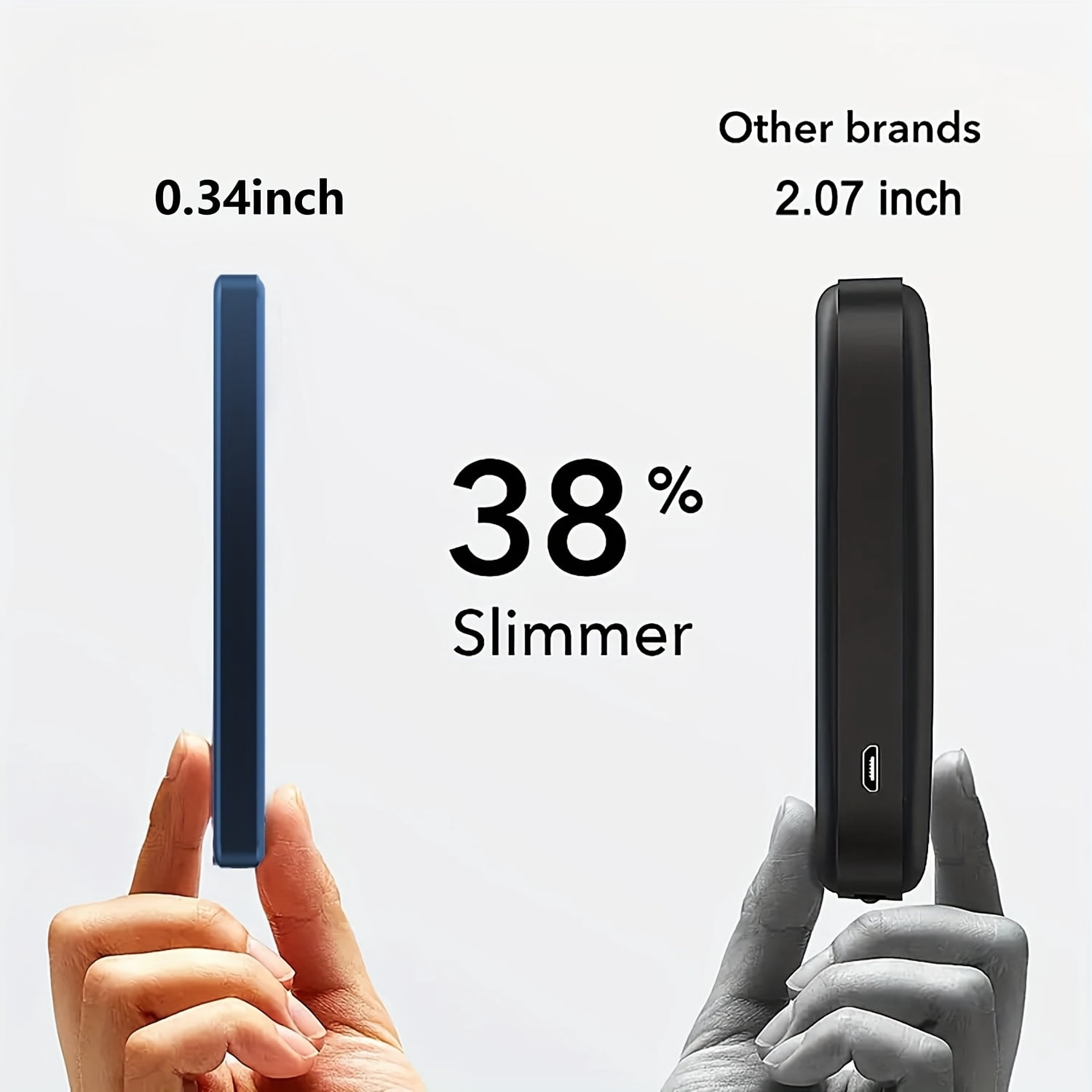 Magnetic Wireless Power Bank 15W Fast Charging for iPhone 16/15/14/13, Ultra-thin Aluminum Alloy LED Display, PD 20W USB-C Two-Way Portable Charger