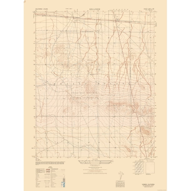 Topo Map Kramer Sheet US Army 1947 23 00 X 30 63 Glossy Satin 