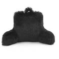 Mainstays Long Faux Fur Backrest Pillow, Black