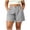 Gray, variant on Women's Pluse Size Single Button Curved Patch Pocket Shorts, Loose Straight Leg Solid Casual Mid Short Bottoms for Women, Women's White, Sizes L-5XL