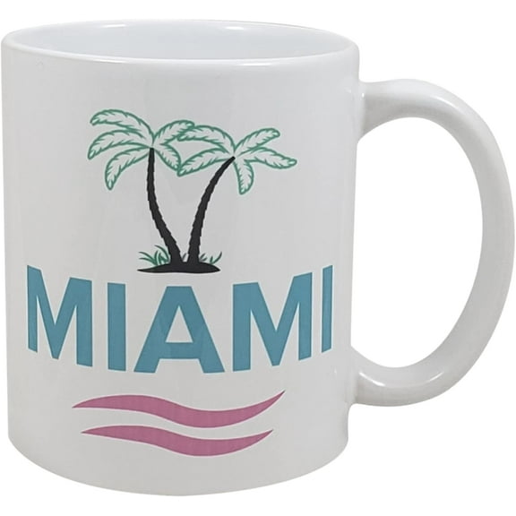 Palm City Products Miami - 11 oz Ceramic Coffee Mug | Great Gift for Miamians