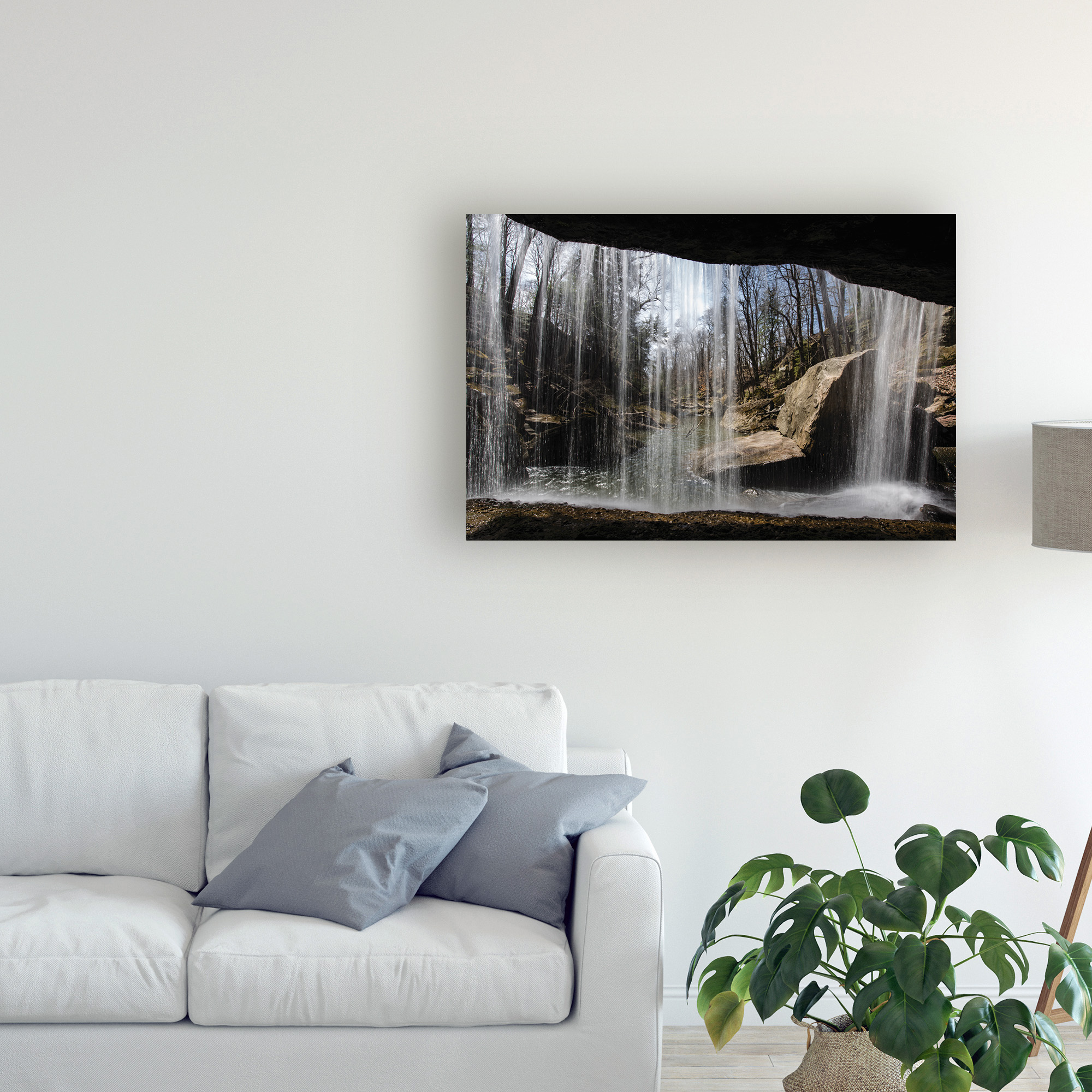 Trademark Fine Art 'Behind the Waterfall' Canvas Art by Kurt Shaffer