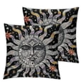 thumbnail image 2 of Jiayy Mandala Celestial Home Decor Pillowcase Vintage Boho Sun Moon Black White Chic Mystic Universe Starry Sky Decorative Throw Pillow Case Cushion Cover  2pcs, 2 of 6