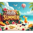 thumbnail image 4 of Colorful Design Summer Banner Tropical Vibes Beach Theme Hello Summer for Outdoor Party Beach Vacation Summer Event, 4 of 8