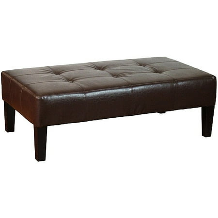 kinfine tufted rectangular leather coffee table / bench - walmart kinfine tufted rectangular leather coffee table / bench - walmart