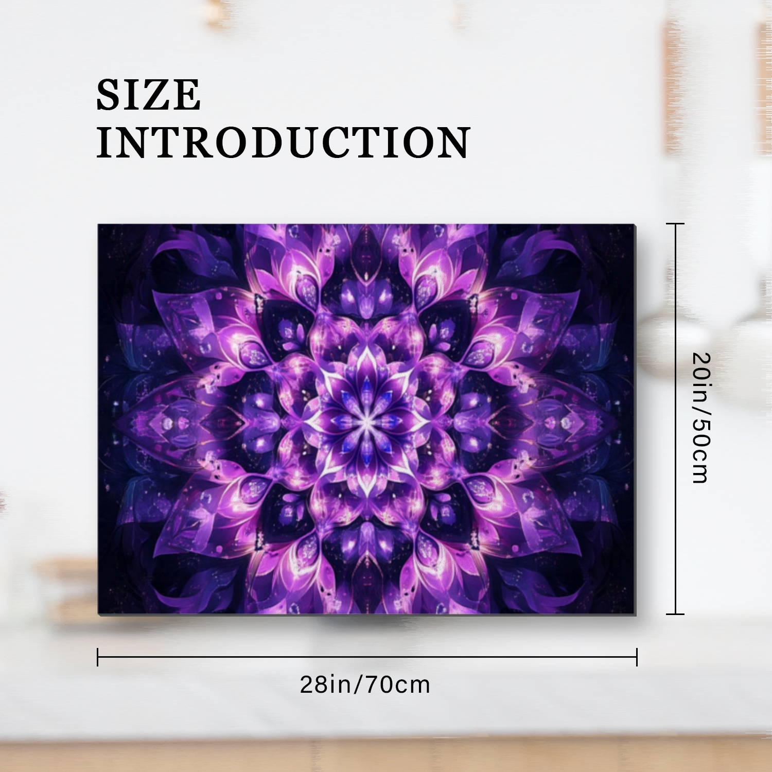 Stove Top Covers for Glasstop Stoves, mystery Fantasy Purple Floral Mandala Print Glass Cooktop Protector Mat, Multifunctional Decorative Pad for Kitchen RV (28×20 Inch)