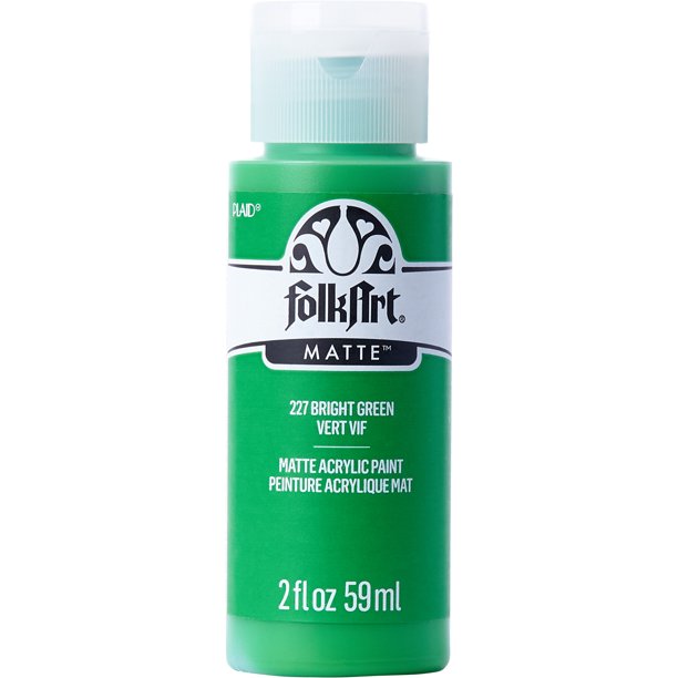 FolkArt Acrylic Craft Paint, Matte Finish, Bright Green, 2 fl oz