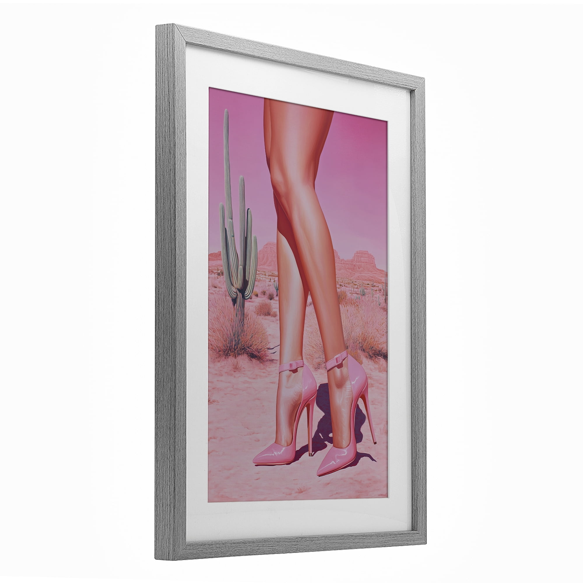 Stupell Industries Desert Heels Cowgirl Gray Framed Print Under Glass, design by Heidi Kuntz