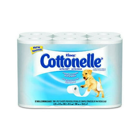 Kimberly-Clark Kleenex Cottonelle Ultra Soft 1-Ply Bath Tissue - 200 Sheets per Roll