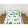 thumbnail image 2 of Ropa de cama de dinosaurio azul claro, ropa de cama infantil completa, bonito juego de funda nórdica, dinosaurio, 2 of 4