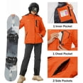thumbnail image 2 of TACVASEN Women's Winter Waterproof Windproof Snow Ski Jackets Warm Thermal Fleece Thick Hooded Coat with Multi-Pockets for Outdoor Hiking Snowboarding Orange 2XL, 2 of 6