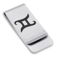 thumbnail image 1 of Stainless Steel Gemini Zodiac Sign (Twins) Classic Slim Money Clip Credit Card Holder, 1 of 2
