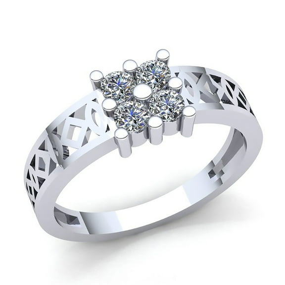 Genuine 0.2carat Round Cut Diamond Mens Unique Anniversary Engagement Ring Solid 10K Rose, White or Yellow Gold H SI2