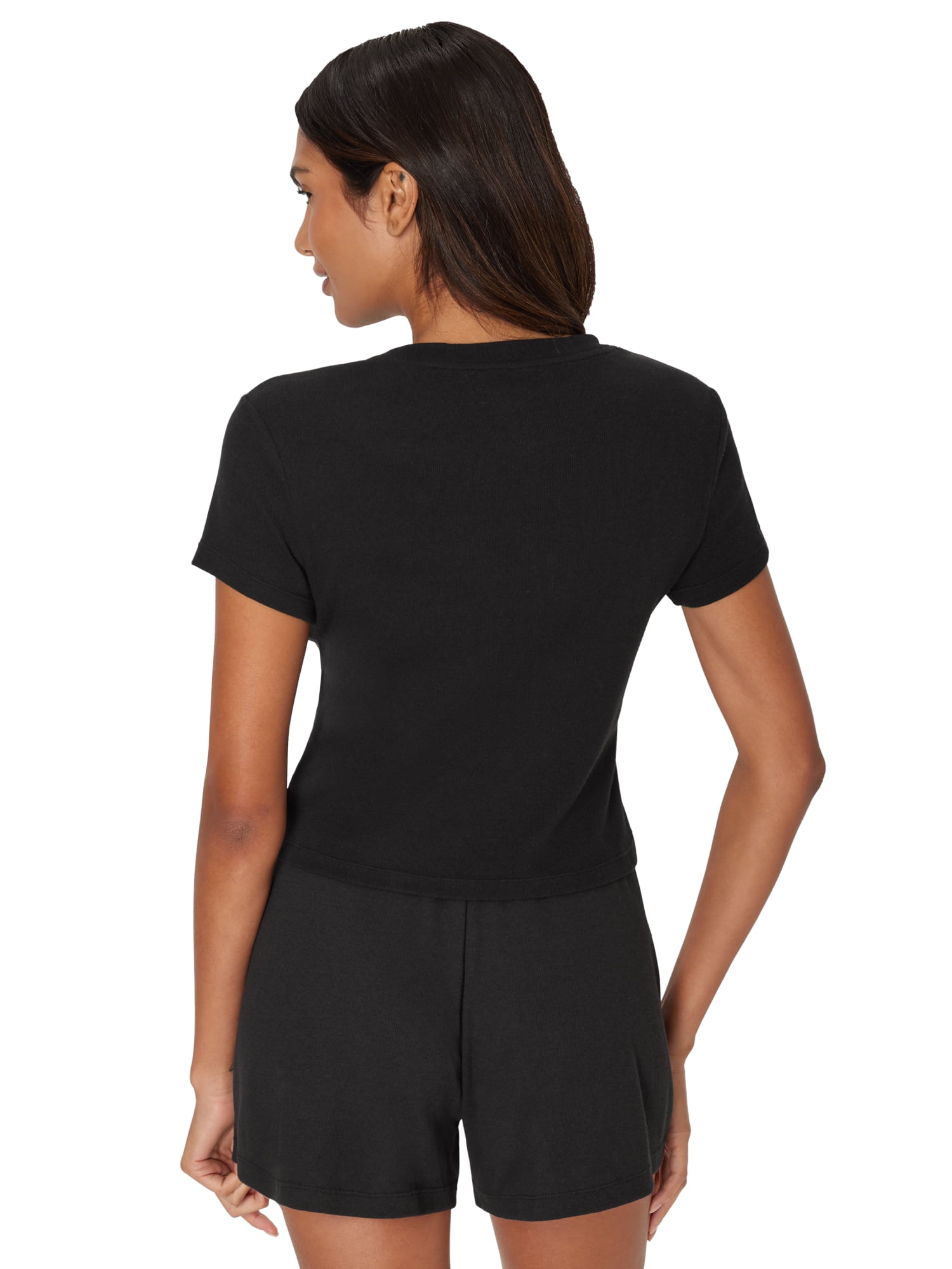 Hanes Originals Women's SuperSoft Comfywear Sleep Rib Crop Tee, Sizes S to 2X