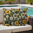 thumbnail image 5 of Sunflower Daisy Pillow Covers 2 Pack Country Retro White Yellow Flower Green Leaf Pillowcase Waterproof Outdoor Throw Pillow Cover for Patio Garden Square Cushion 20”x20”, 5 of 9