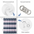 thumbnail image 5 of Navy Blue Pink Striped Waterproof Fabric Shower Curtain,Gradient Horizontal Lines Waterproof Fabric Shower Curtain for Bathroom Curtains Bathtubs Hotel Shower Curtains with 12 Hooks Standard 66x72, 5 of 8