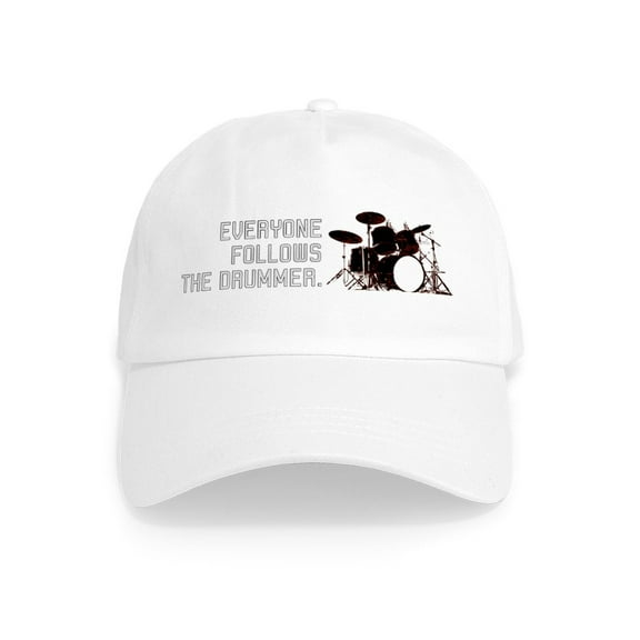 CafePress - FOLLOW THE DRUMMER Cap - Adjustable 100% Brushed Unisex Casual Cotton Baseball Cap, Beige, 1