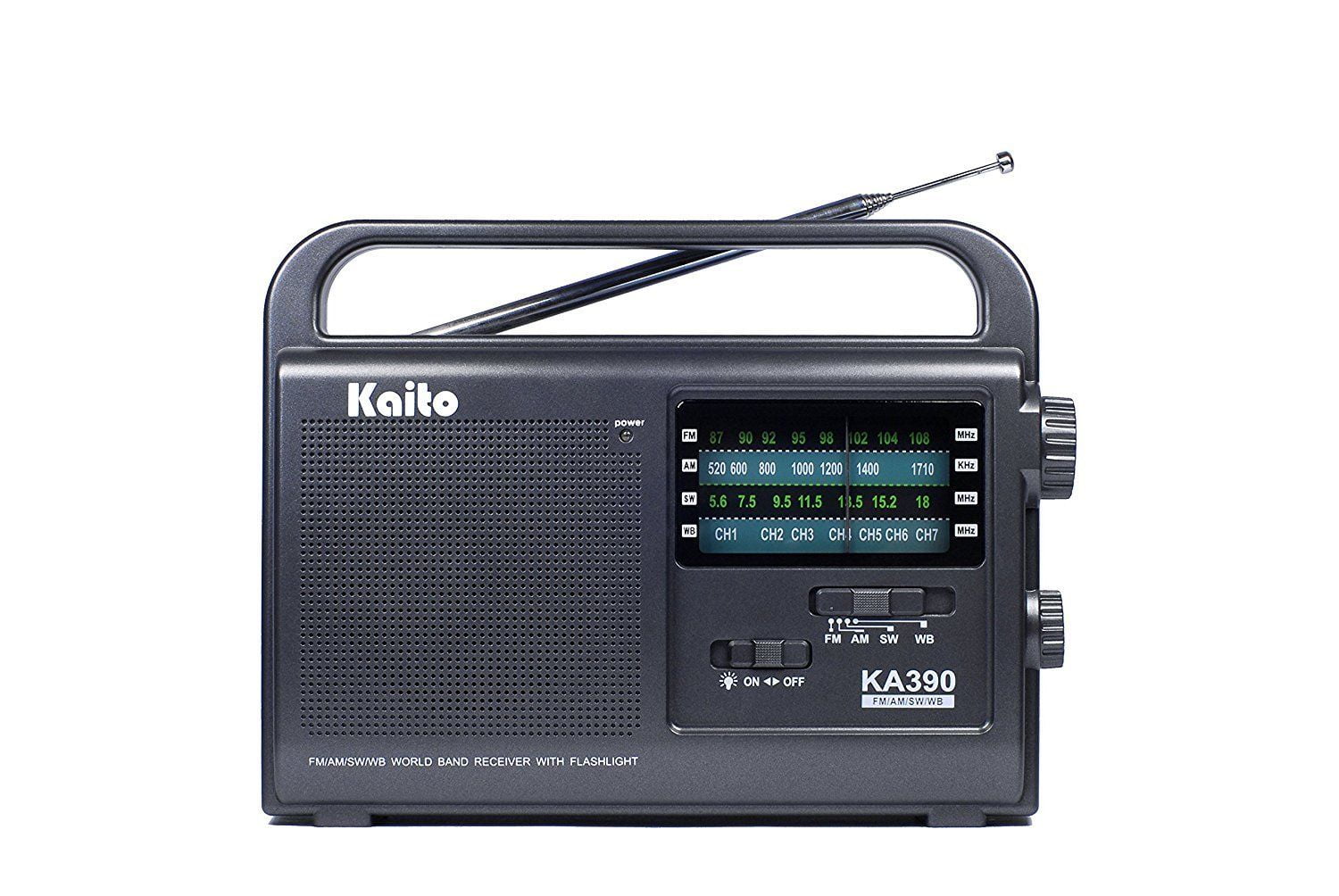 Kaito KA123 Digital AM/FM & NOAA Weather Radio with Alert & Fla.. Free Shipping 