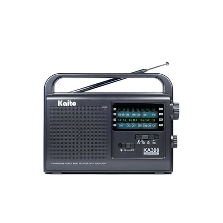 Kaito KA390 Portable AM/FM Shortwave NOAA Weather Radio with LED (Best Radio Flash Trigger)