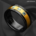thumbnail image 3 of Tungsten Rings for Men Wedding Bands for Him Womens Wedding Bands for Her 8mm Black Brushed Gold Diamonds, 3 of 9