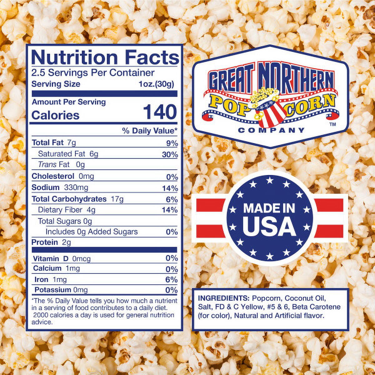 2.5oz Popcorn Kernel Packs for Popcorn Machine, 24 Case
