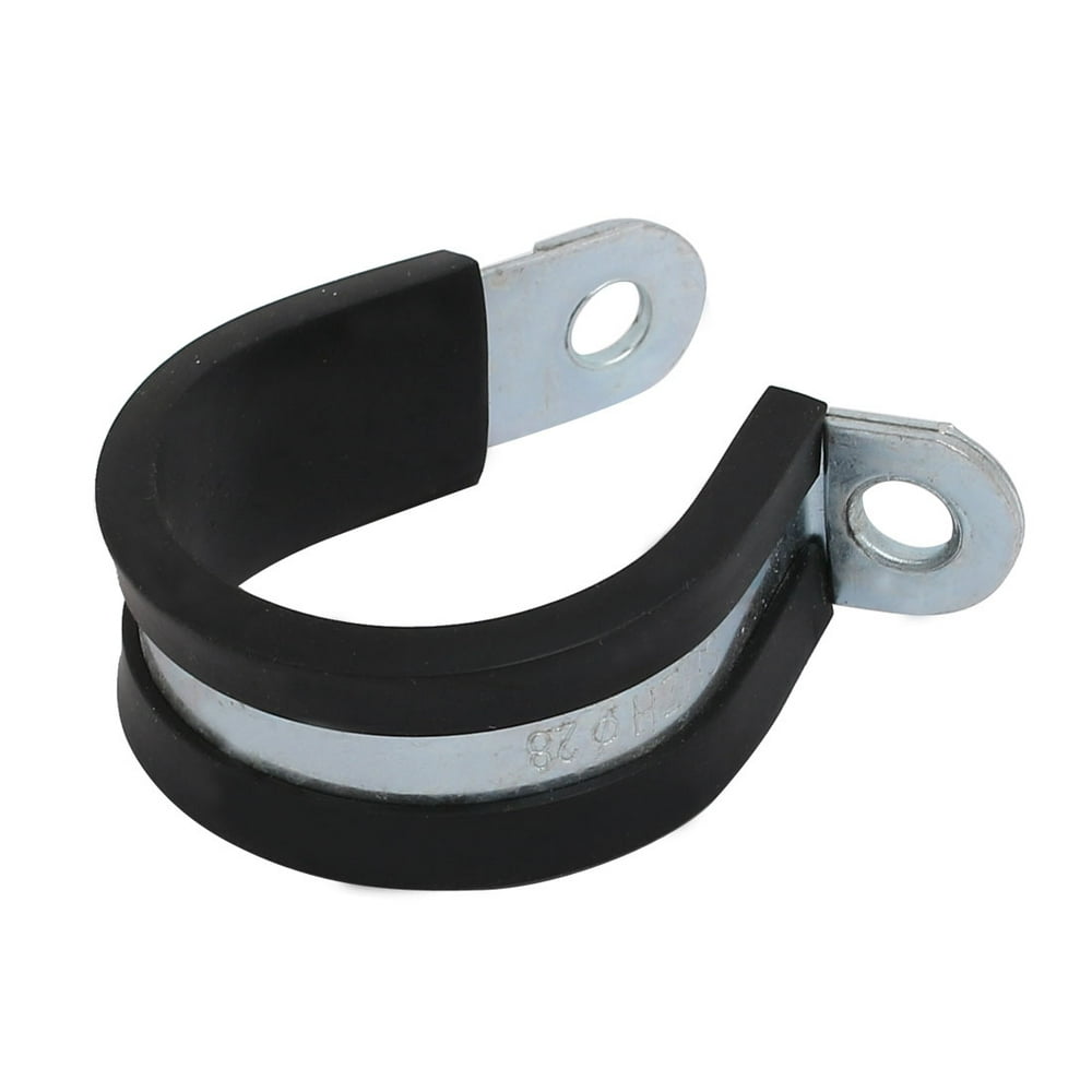 28mm Dia EPDM Lined R Shaped Zinc Plated Stainless Steel Pipe Clip