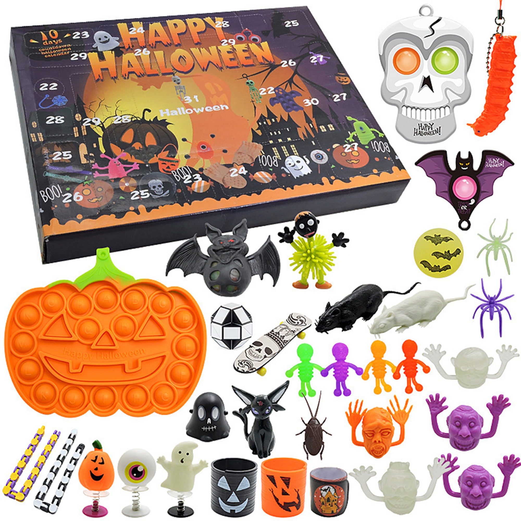 Mystery Fidget Toys Pack Set Pack Anti Stress Halloween Calendrier de  l'Avent Antistress Pop Figet Toy Pack Enfants Cadeau d'anniversaire 2022