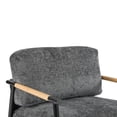 thumbnail image 6 of Christopher Knight Home Mid-Century Modern Upholstered Accent Chair, Wooden Armrest, Metal Frame, Grey, 6 of 8