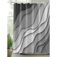 thumbnail image 2 of Modern Abstract Shower Curtain Set ，Waterproof Fabric Shower Curtains Geometric Black Grey Gradient Shower Curtains for Bathroom,Bathroom Decor 66"x72", 2 of 6